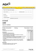 AQA A-Level LAW Paper 3A Contract 7162/3A JUNE 2024 Combined Question Paper and Mark Scheme