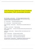  CVS Pharmacy Technician Exam Questions And Answers 100% Guaranteed Success.