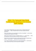 CDW 110v Caboodle Data Model Fundamentals Questions And Answers 100% Verified.