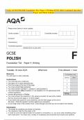 AQA GCSE POLISH Foundation Tier Paper 4 Writing JUNE 2024 Combined Question Paper and Mark Scheme