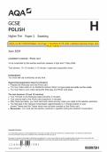 AQA GCSE POLISH Higher Tier Paper 2 Speaking JUNE 2024 Combined Question Paper and Mark Scheme