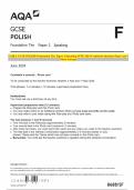 AQA GCSE POLISH Foundation Tier Paper 2 Speaking JUNE 2024 Combined Question Paper and Mark Scheme