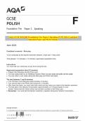 AQA GCSE POLISH Foundation Tier Paper 2 Speaking JUNE 2024 Combined Question Paper and Mark Scheme