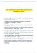  ALF Core Exam Questions And Answers Graded A+ 2024.