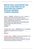 MSN 622 FINAL EXAM NEWEST 2024  ACTUAL EXAM COMPLETE 200 QUESTIONS AND CORRECT  DETAILED ANSWERS  (VERIFIED ANSWERS)