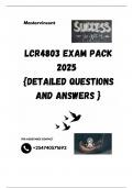 LCR4803 EXAM PACK 2025  {DETAILED QUESTIONS AND ANSWERS }