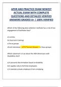 APHR AND PRACTICE EXAM NEWEST  ACTUAL EXAM WITH COMPLETE  QUESTIONS AND DETAILED VERIFIED  ANSWERS GRADED A+ | 100% VERIFIED