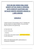 PATHO NR 283/ NR283 FINAL EXAM  NEWEST ACTUAL EXAM (2 VERSIONS)  WITH COMPLETE QUESTIONS AND  DETAILED VERIFIED ANSWERS GRADED A+  | 100% VERIFIED