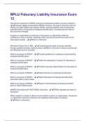 RPLU Fiduciary Liability Insurance Exam 12 Questions With Answers Graded A+ Assured Success