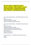 NR 341/ NR341 COMPLEX ADULT HEALTH EXAM 1 AND EXAM 2 LATEST 2024-2025 REAL EXAM QUESTIONS AND CORRECT ANSWERS|AGRADE 3 hour sepsis bundle includes: - ANSW..Measure lactate level Draw blood cultures Administer broad spectrum ABX Administer 30mL/kg crystall