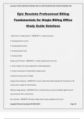 Epic Resolute Professional Billing Fundamentals for Single Billing Office Study Guide Solutions