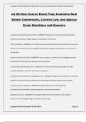 LA 90-Hour Course Exam Prep: Louisiana Real Estate Commission, License Law, and Agency Exam Questions and Answers