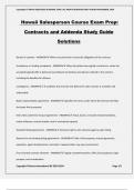 Hawaii Salesperson Course Exam Prep: Contracts and Addenda Study Guide Solutions