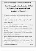 Post-Licensing Practice Exam for Florida Real Estate Sales Associates Exam Questions and Answers