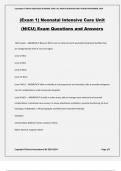 (Exam 1) Neonatal Intensive Care Unit (NICU) Exam Questions and Answers