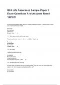 QFA Life Assurance Sample Paper 1 Exam Questions And Answers Rated 100%!!!