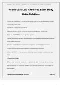 Health Care Law HADM 400 Exam Study Guide Solutions