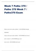 Week 7 Patho 370 / Patho 370 Week 7 / Patho370 Exam