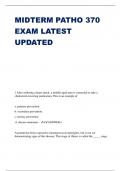 MIDTERM PATHO 370 EXAM LATEST UPDATED