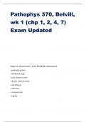 Pathophys 370, Belvill, wk 1 (chp 1, 2, 4, 7) Exam Updated