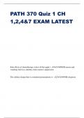 PATH 370 Quiz 1 CH 1,2,4&7 EXAM LATEST