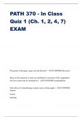 PATH 370 - In Class Quiz 1 (Ch. 1, 2, 4, 7) EXAM