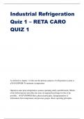 Industrial Refrigeration Quiz 1 – RETA CARO QUIZ 1