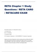 RETA Chapter 1 Study Questions / RETA CARO / RETACARO EXAM