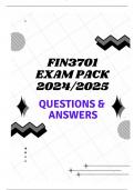 FIN3701 EXAM PACK 2024/2025 (QUESTIONS & ANSWERS)