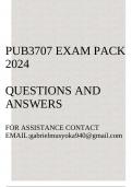 PUB3707 Exam pack 2024(Ethics in Public Administration and Administrative Justice)