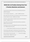 NCOA DLC 2.0 Problem Solving Final Test 1 Practice Questions and Answers