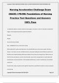 Nursing Acceleration Challenge Exam (NACE) I PN-RN: Foundations of Nursing Practice Test Questions and Answers 100% Pass