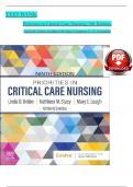 TEST BANK For Priorities in Critical Care Nursing, 9th Edition by Linda D. Urden, Kathleen M. Stacy, Verified Chapters 1 - 27, Complete Newest Version