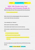 BEBS 10th Grade Irony Test Questions and Answers Grade A+