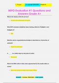 BEFO Evaluation #1 Questions and  Answers Grade A+