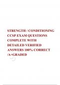   STRENGTH / CONDITIONING CCSP EXAM QUESTIONS COMPLETE WITH DETAILED VERIFIED ANSWERS 100% CORRECT /A+GRADED