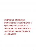 CLINICAL EXERCISE PHYSIOLOGY CCSP EXAM 1 QUESTIONS COMPLETE WITH DETAILED VERIFIED ANSWERS 100% CORRECT /A+GRADED