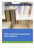 EPA Lead Exam Questions and Answers