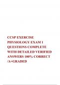 CCSP EXERCISE PHYSIOLOGY EXAM 1 QUESTIONS COMPLETE WITH DETAILED VERIFIED ANSWERS 100% CORRECT /A+GRADED