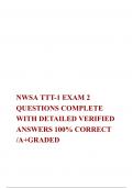 NWSA TTT-1 EXAM 2 QUESTIONS COMPLETE WITH DETAILED VERIFIED ANSWERS 100% CORRECT /A+GRADED