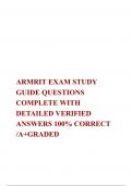 ARMRIT EXAM STUDY GUIDE QUESTIONS COMPLETE WITH DETAILED VERIFIED ANSWERS 100% CORRECT /A+GRADED