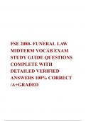 FSE 2080- FUNERAL LAW MIDTERM VOCAB EXAM STUDY GUIDE QUESTIONS COMPLETE WITH DETAILED VERIFIED ANSWERS 100% CORRECT /A+GRADED