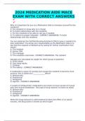 2024 MEDICATION AIDE MACE EXAM WITH CORRECT ANSWERS