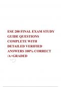 ESE 200 FINAL EXAM STUDY GUIDE QUESTIONS COMPLETE WITH DETAILED VERIFIED ANSWERS 100% CORRECT /A+GRADED