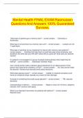   Mental Health-FINAL EXAM Rasmussen Questions And Answers 100% Guaranteed Success.