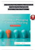 Test Bank For Yoder-Wise’s Leading And Managing In Canadian Nursing, 2nd Edition, Patricia S. Yoder-Wise, Chapters 1 - 32  