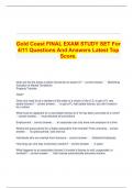 Gold Coast FINAL EXAM STUDY SET For 4/11 Questions And Answers Latest Top Score.