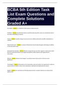 BCBA 5th Edition Task List Exam Questions and Complete Solutions Graded A+