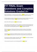 FIT FINAL Exam Questions and Complete Solutions Graded A+