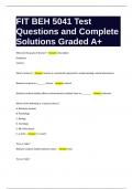 FIT BEH 5041 Test Questions and Complete Solutions Graded A+